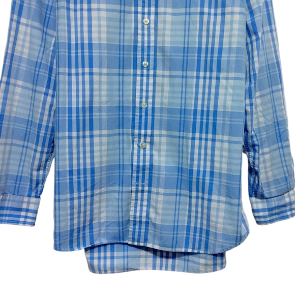 Vineyard Vines Blue Plaid Slim Fit Whale Button Down Shirt Men's Size Large - Picture 10 of 14